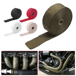 Rollo de 5M de cinta térmica para escape de motocicleta, envoltura de calor de fibra de vidrio, aislamiento térmico de tubo, accesorios para motocicleta