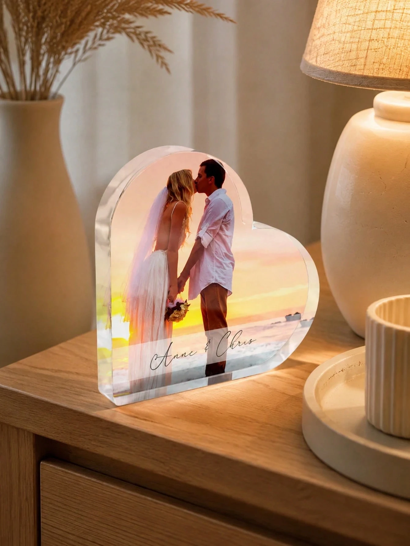 Customizable Acrylic Heart-Shaped Plaque Photo & Text Birthday Gift Sentimental Keepsake Thoughtful Present with Personalization