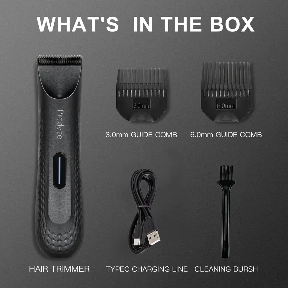 Electric Groin Hair Trimmer for Men,Body Groomer & Pubic Waterproof Hair Trimmer,Replaceable Ceramic Blade - 4
