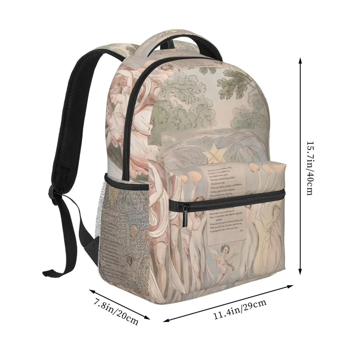 Carry On Travel Backpack Center Classical Figure Renaissance Art Earthy Neutral Compact Casual Daypack for Flight Holiday Work