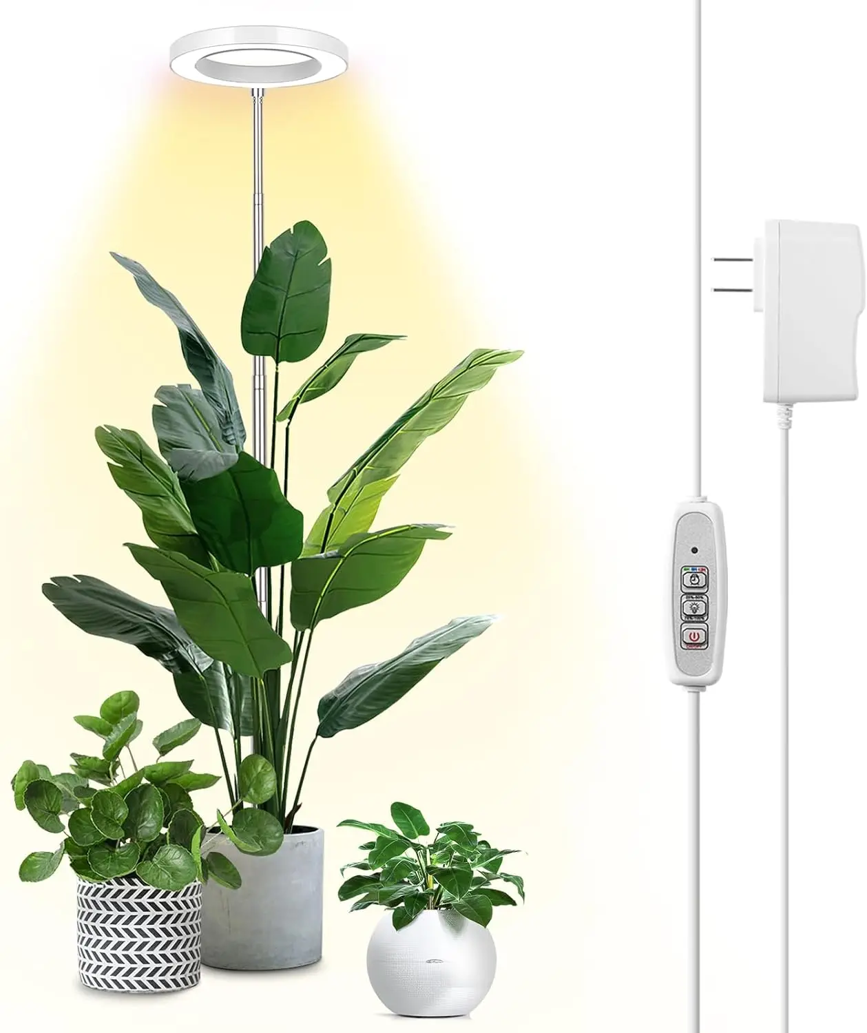 

72 LED Full Spectrum Plant Grow Light with Auto Timer & Dimmable Brightness, Height Adjustable for Tall Indoor Plants