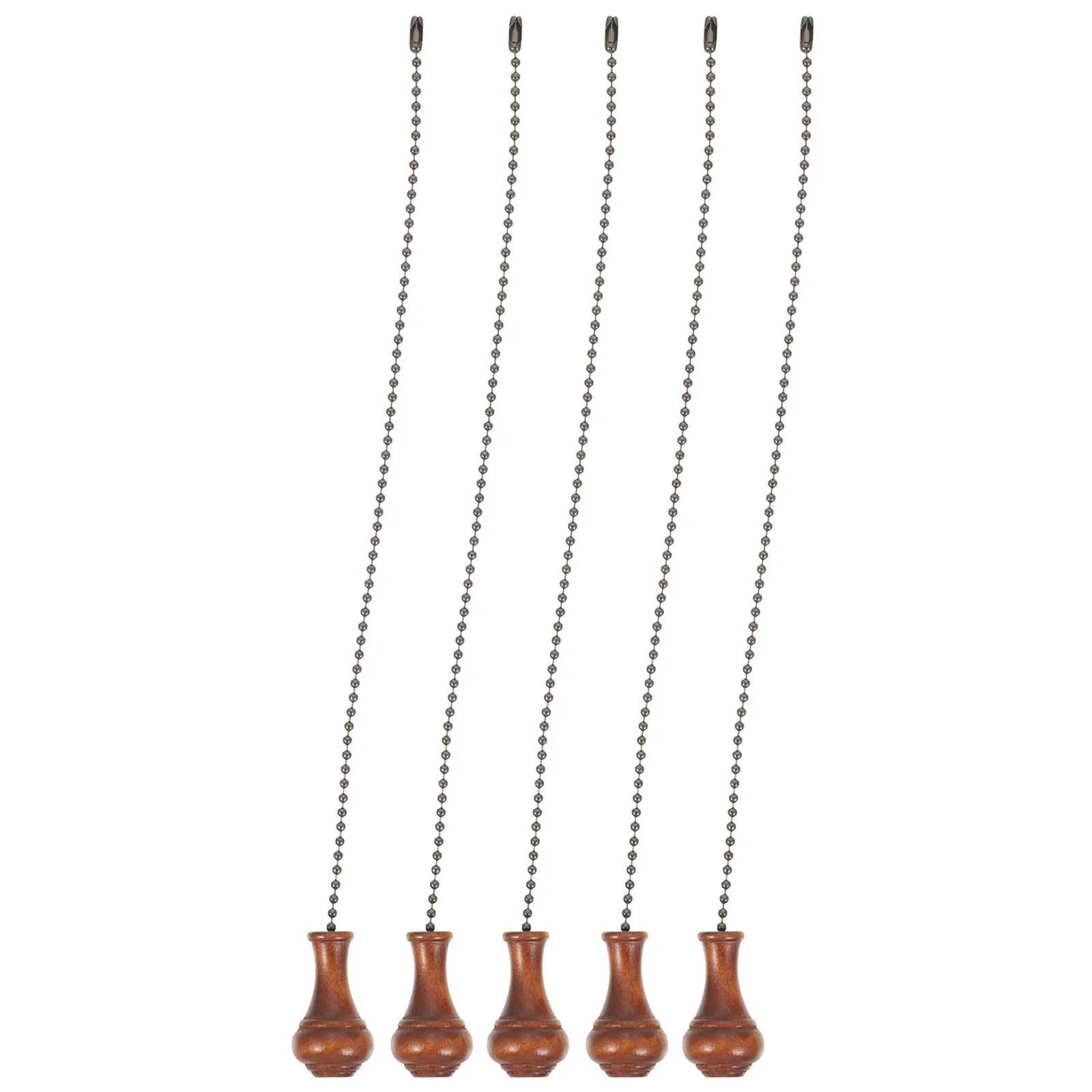 5Pcs Fan Pull Chain Wooden Ball Beaded Extension Ceiling Light Pull Chain Pendant Vintage Bedside Lamp Chains Lamp Accessories
