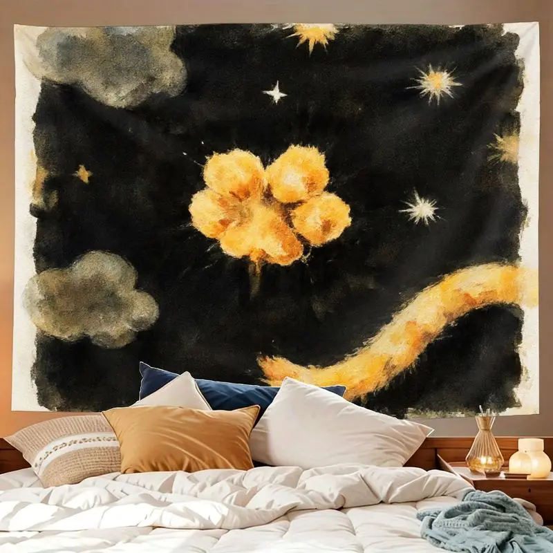 Decorative Cosmic Galaxy Nebula Tapestry Wall Hanging Space Star Decor Polyester Art Poster for Bedroom Living Room Home Decor