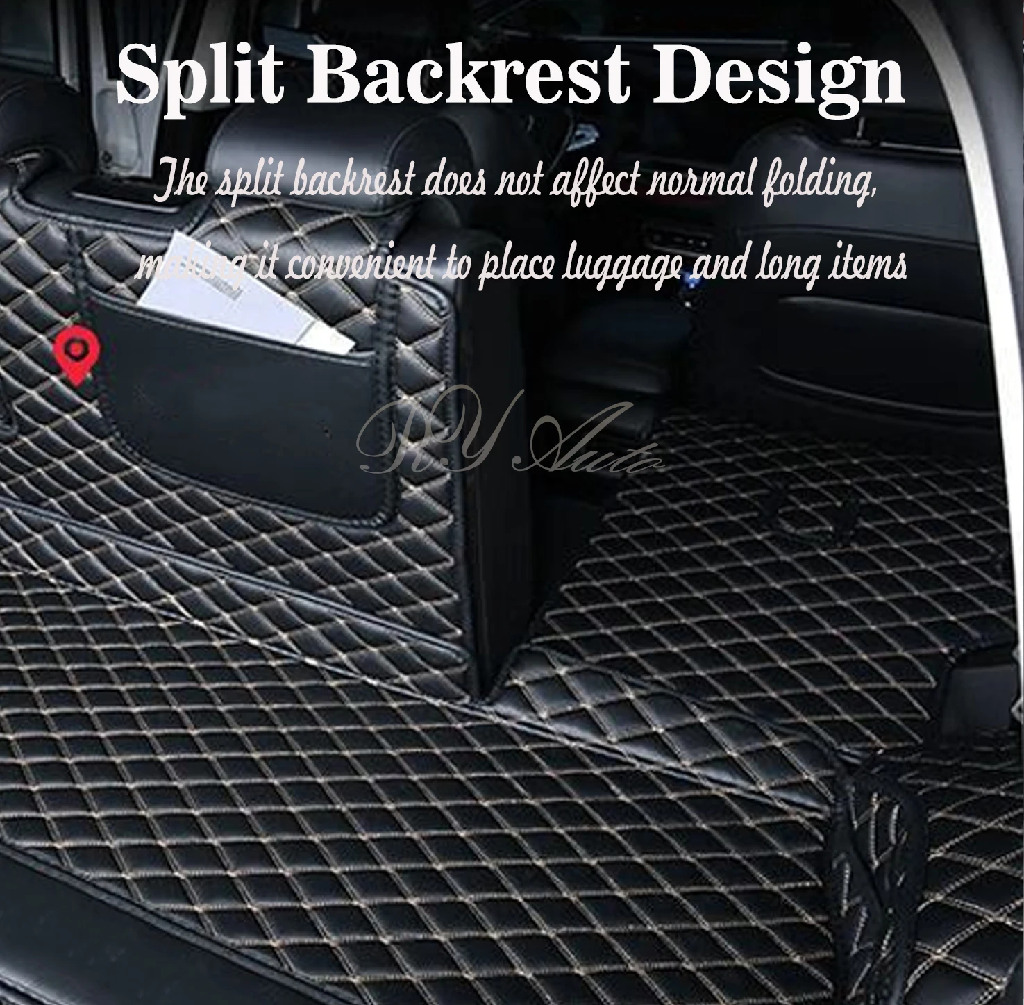 Leather Car Trunk Mats For Lincoln Nautilus Grand Legacy U540 2018~2023 Anti-dirty Storage Pads Cargo Liner Rug Auto Accessories