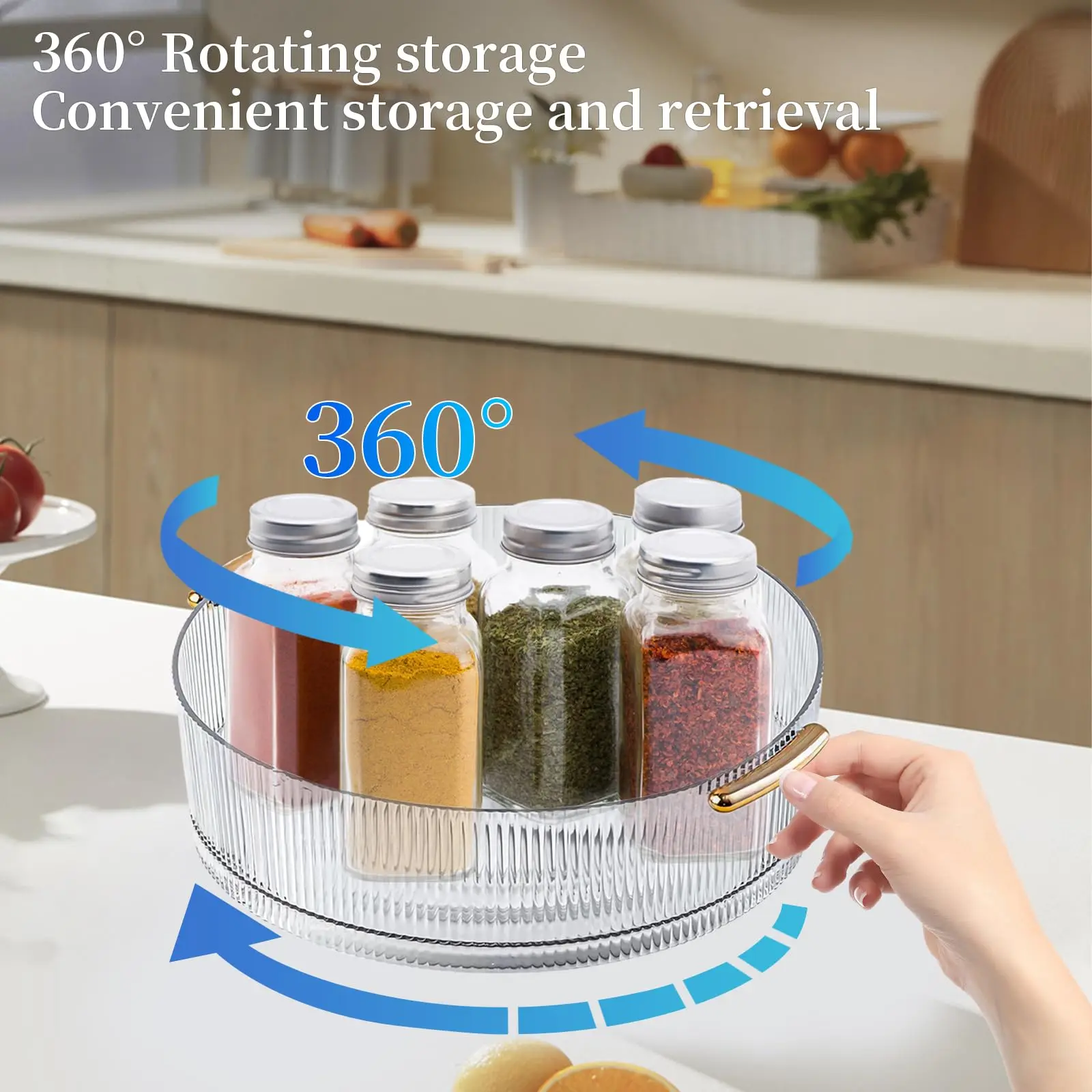 360 Rotating Lazy Susan Pantry Organizers and Storage Turntable Spice Rack  for Kitchen Countertop Dining Table,Pantry Cabinet,F