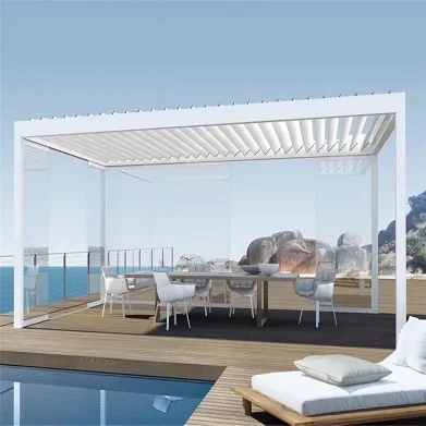 pavilion Outdoor Use  Sunproof and Waterproof Different Styles Cost-effective Aluminum  Louver Pergola