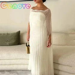 Cenove Off The Shoulder Neckline Prom Dress Long Sleeves With Floor Length Evening  Elegant Party Dress For Women2023