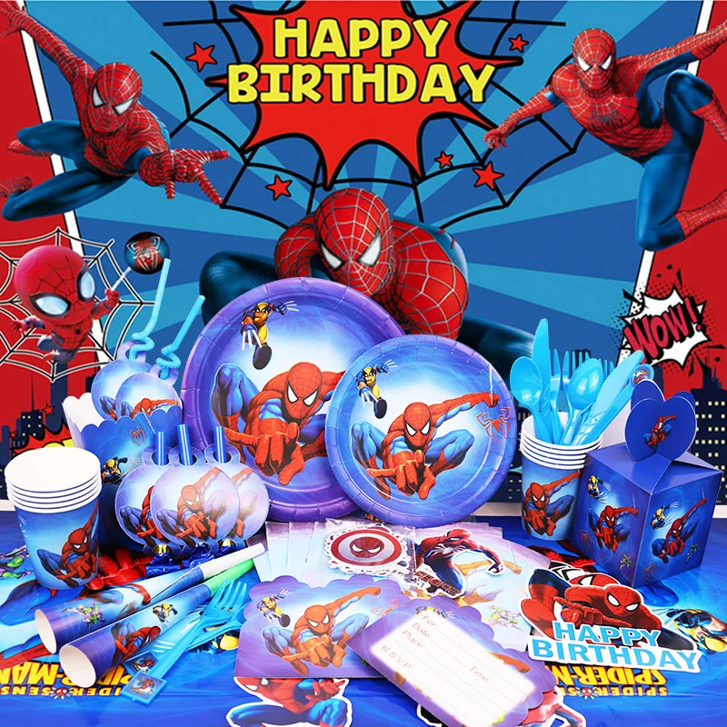 SpiderMan Birthday Party Decoration New Pattern Number Balloon For Kid Event Supplies Banner Backdrop Children Gift