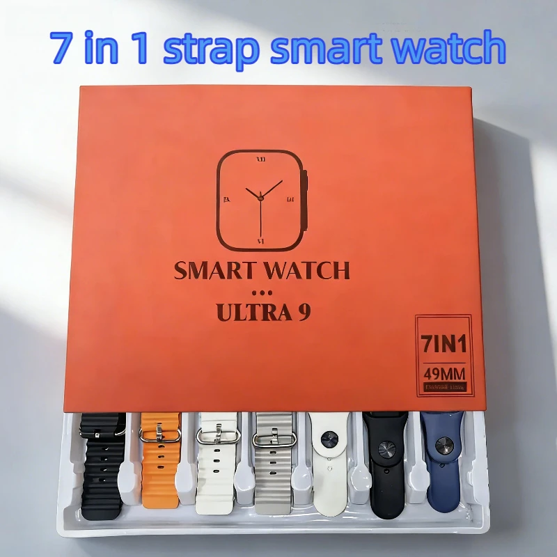 7 Pulseiras para Relógio Inteligente S900 Ultra com Tela Circular AMOLED, Monitoramento de ECG e Capa Protetora