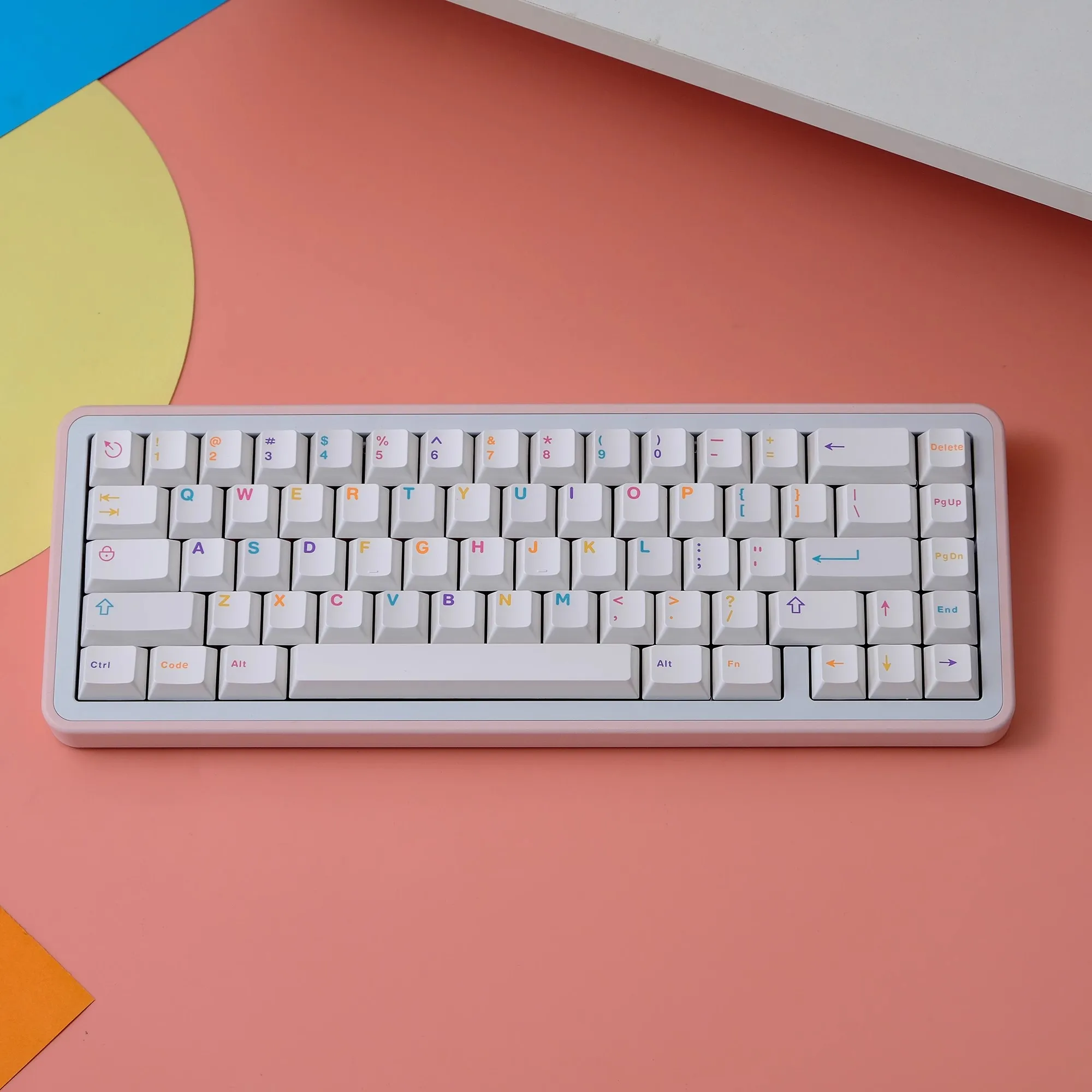 121 Keys/set Aifei Colorful White Series Keycaps ABS Double Shot Key Caps Cherry Profile Keycap For MX Switch Keyboard 96 980