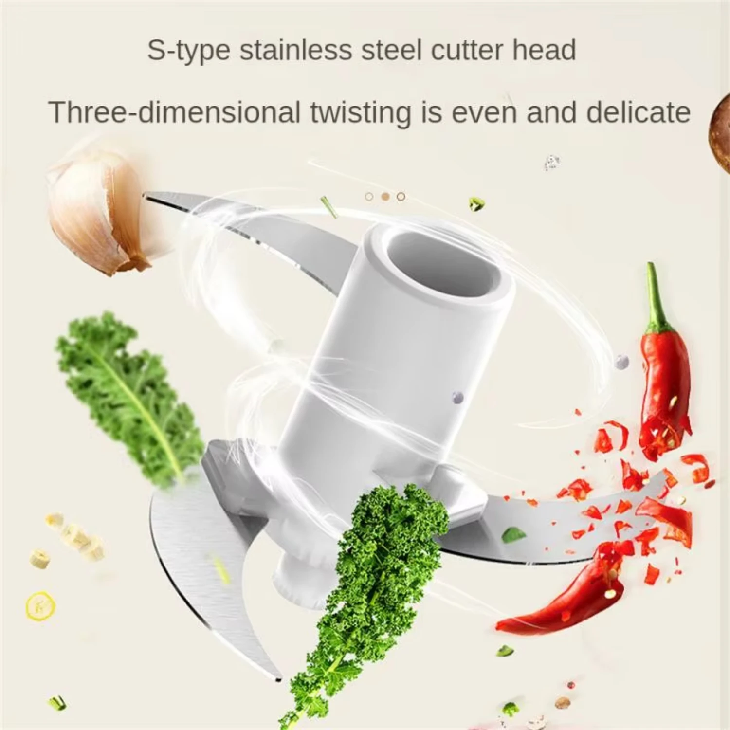 Garlic Masher Food Chopper 350ml Wireless Meat Mixer Kitchen Helper Meat Grinder