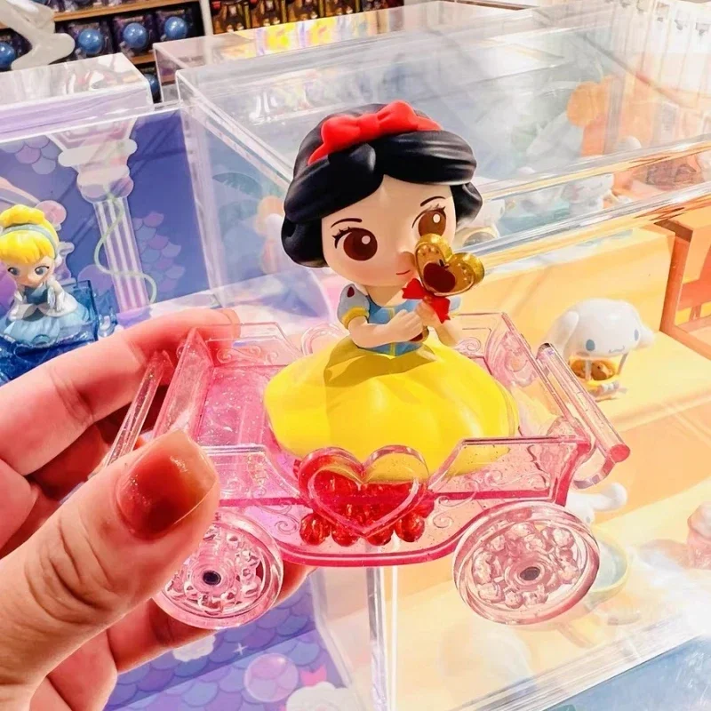 New Disney Princess Box Belle Snow White Figure Little Mermaid Ariel Jasmine Cinderella Figurines Model Box Toy Christmas Gift