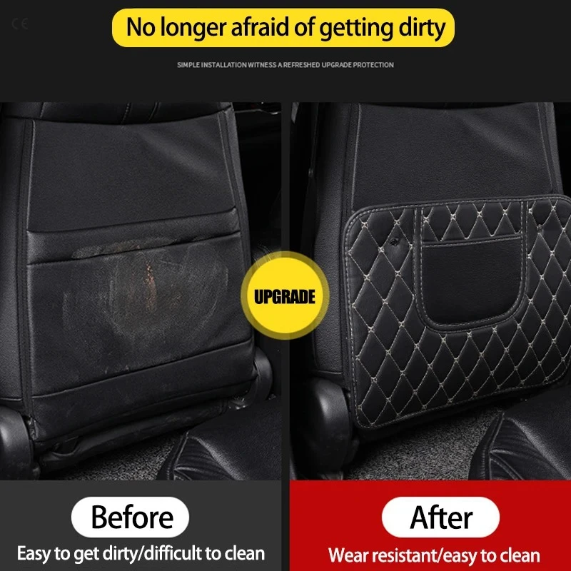 New PU Leather Car Anti-Kick Mats Auto Seat Back Protector Cover For Children Car Back Seat Anti-Dirty Pad Car  Accessories image 5