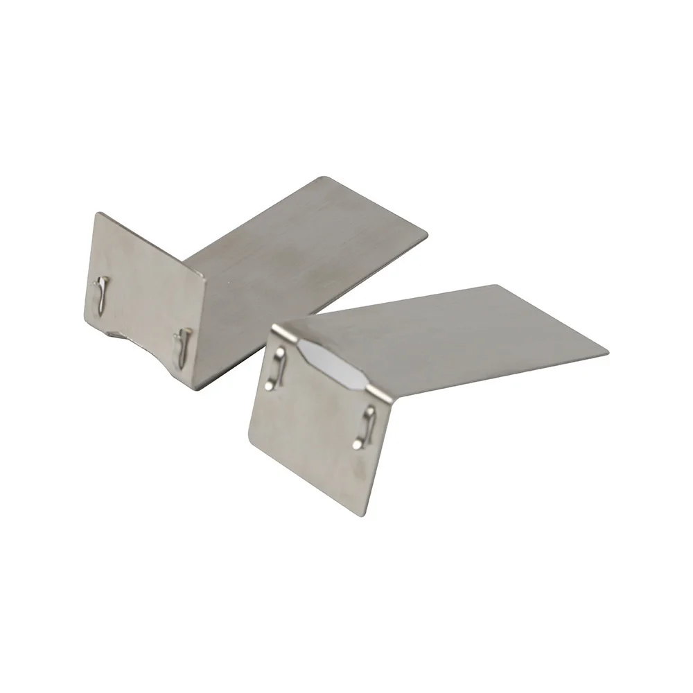 Metal Stainless Steel Angled Card Holder Long Base L-shaped Sign Clip Stand Counter Tabletop Name Ticket Food Price Tag Clip