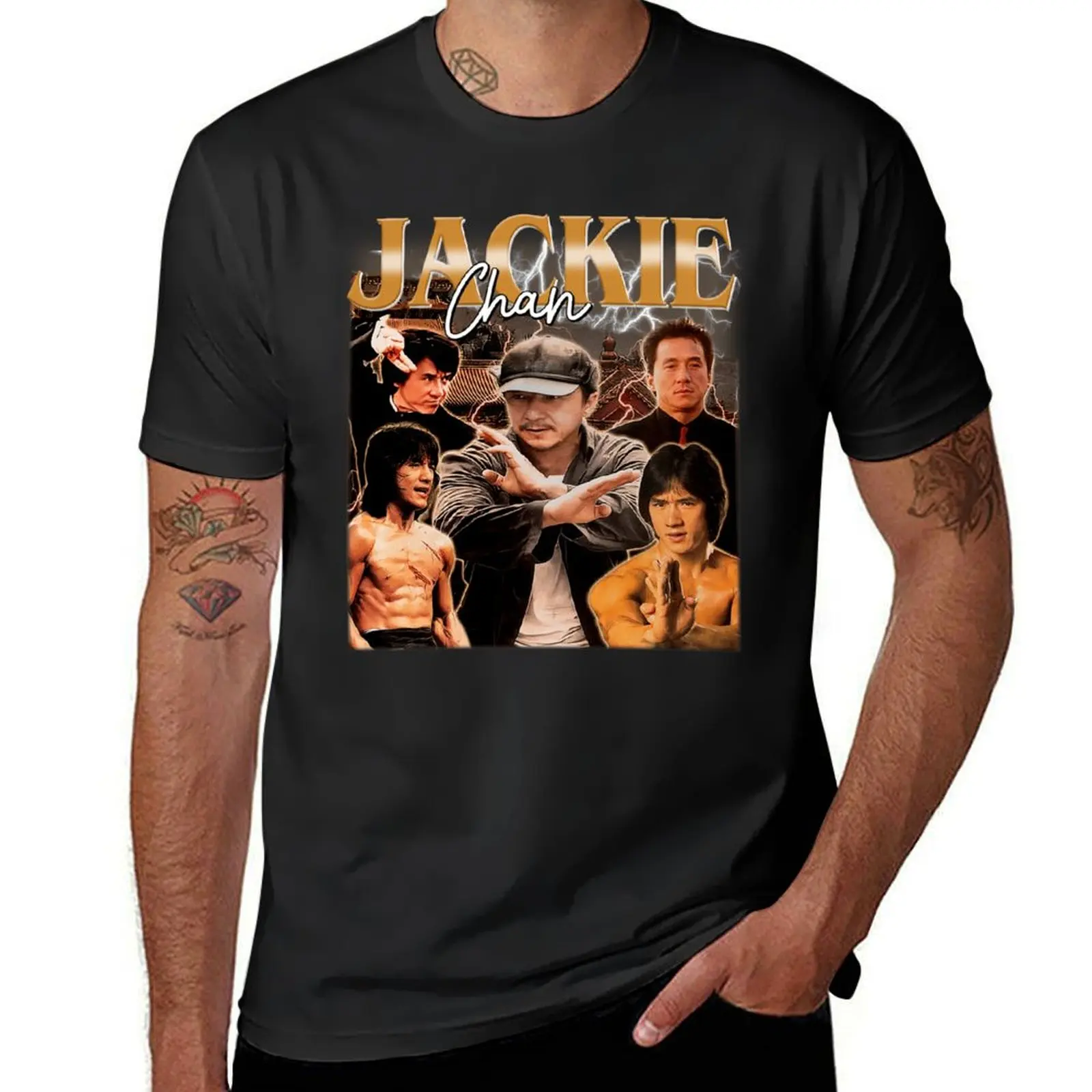 T-shirt per arti marziali Jackie Kungfu abbigliamento estetico top taglie forti abbigliamento uomo