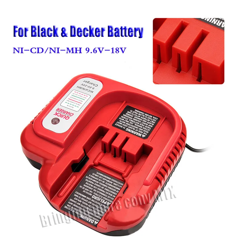 Ni-cd&Ni-Mh Battery Charger 9.6V 12V-18V Suitable for Black&Decker 12V battery A12, A12-XJ, A12EX, A1712, FS120B, FSB12, HPB12