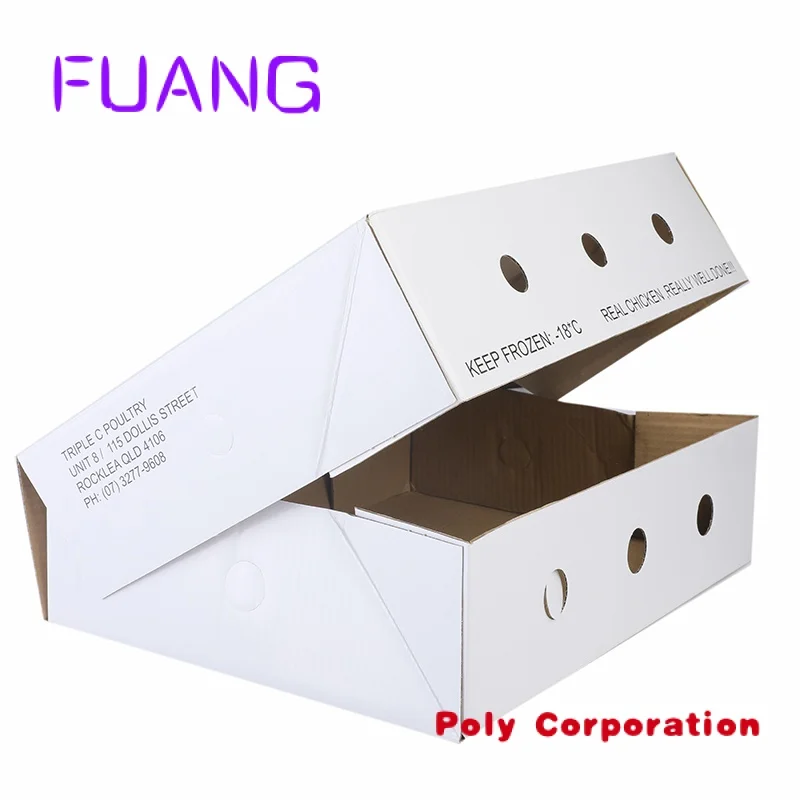 Custom  Custom cardboard shipping pack box poultry carton packing box paper frozen chicken carton boxes fopacking box for small 