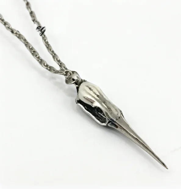 Gothic Hummingbird Skull Necklace Esoteric Bird Alternative Nugoth Pendant Long Beak Hot Charm Punknown Jewelry