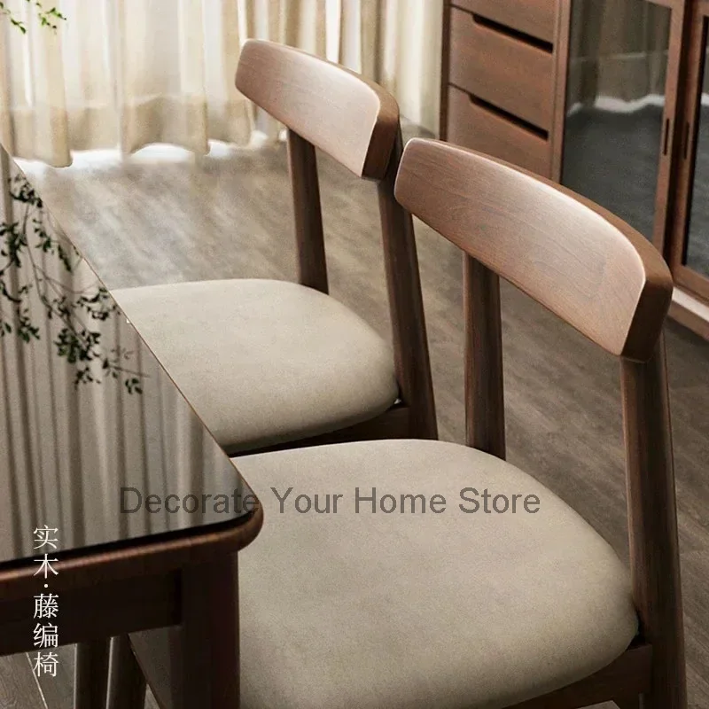 Nordic Solid Wood Dining Chairs Home Furniture Casual Back Chair Chinese Home Dining Chairs Designer Office Negotiation Chair A