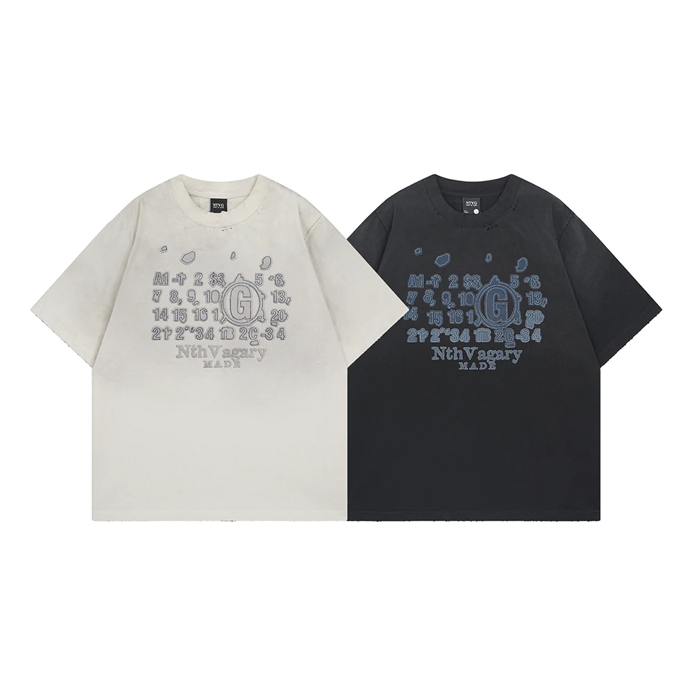 Funny Vintage Washed T Shirts Men's Clothing Harajuku Y2k Short Sleeve Tees Cotton Oversized Tops & T-shirt New Arrival Goods