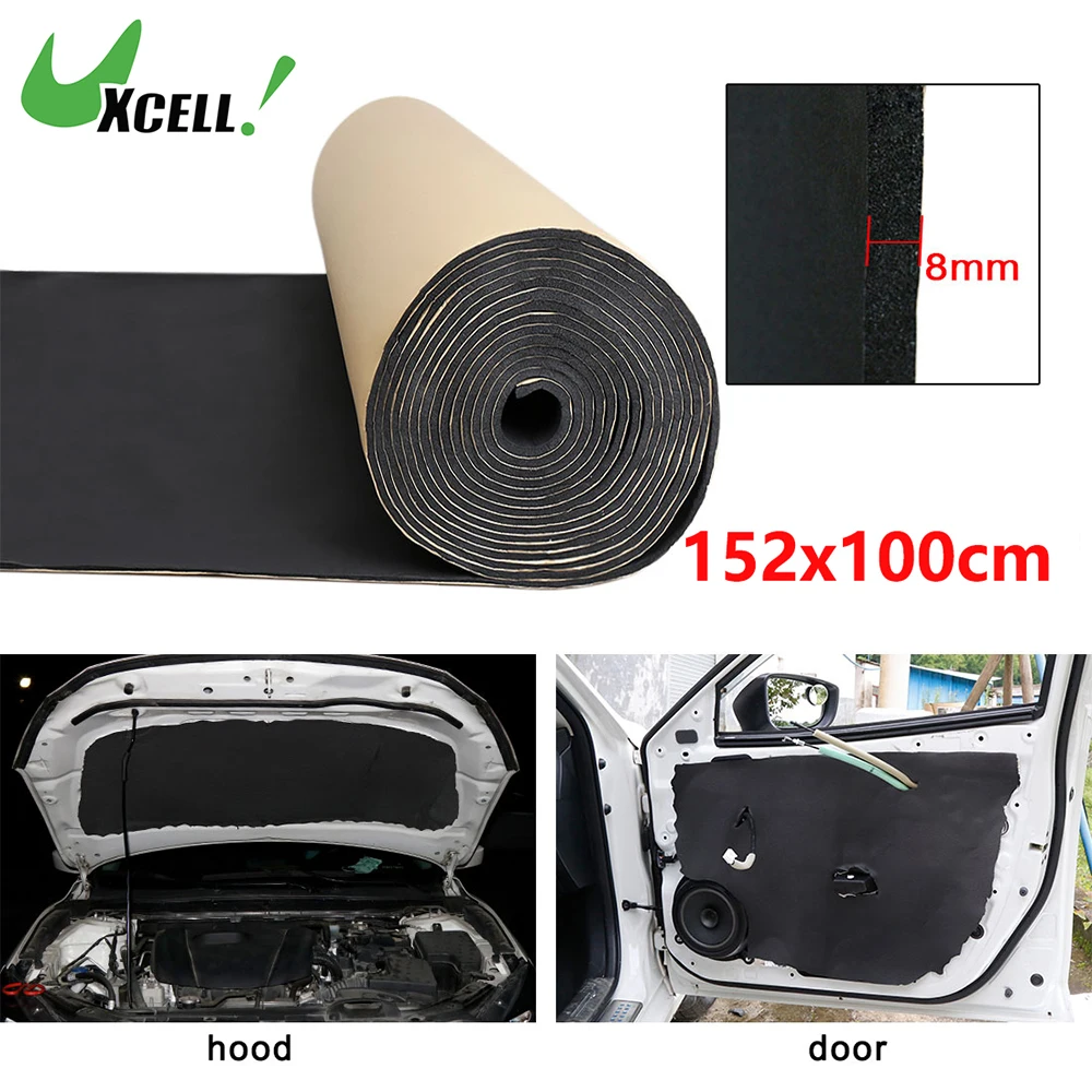 Uxcell 3 mm 5 mm 8 mm 100 cm x 100 cm Auto-Wärmedämmpad Unterlage Schaumstoff selbstklebende schalldämmende und automatische Dämpfungsmatte schwarz
