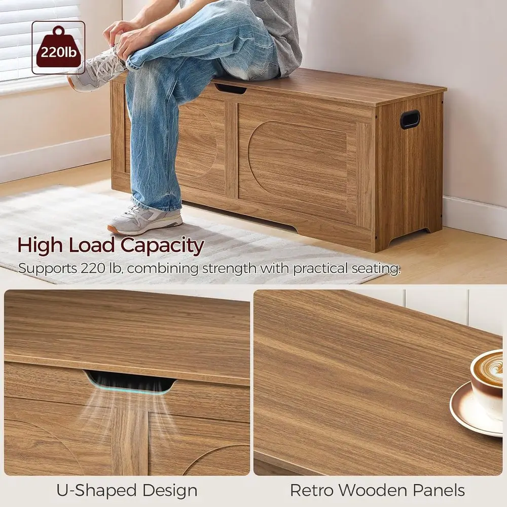 خزانة تخزين خشبية للمدخل باللون البني العسلي مع مقعد أحذية ومفصلتين #6