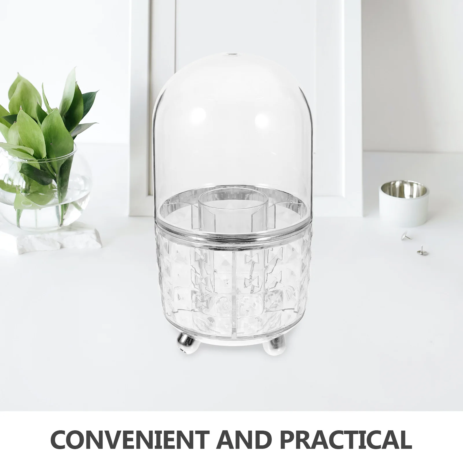 الدورية شفافة فرشاة للمكياج حامل غطاء المنظم واضح تخزين القلم كوب الغرور مكتب الحمام جعل حامل الفرش