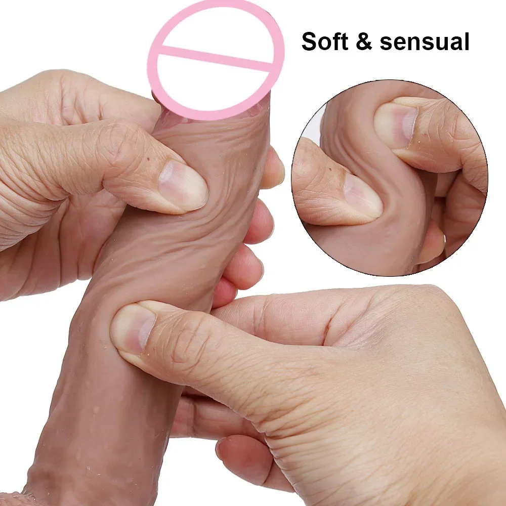 Skin Feeling Huge Realistic Dildo Silicone Penis Dong with Suction Cup for Women Masturbation Lesbain Anal Sex Toy for Adults 18