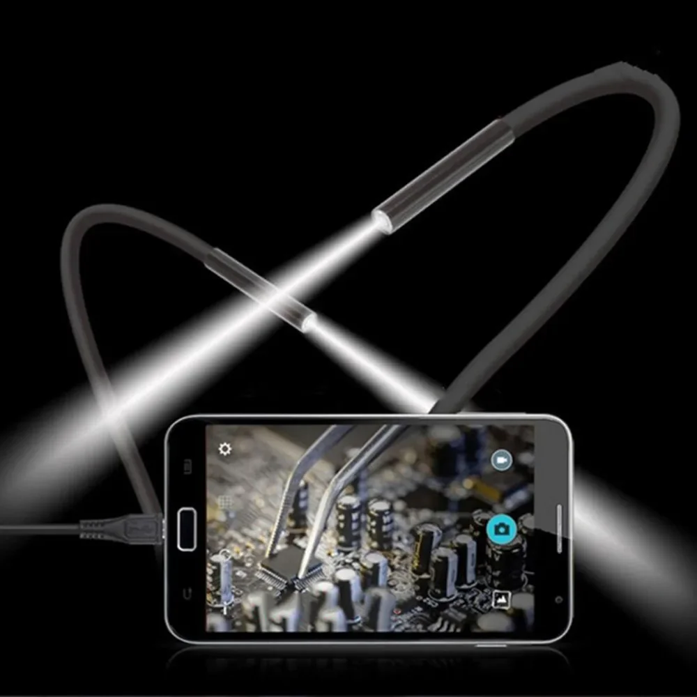 Imagem -03 - Usb Android Impermeável Ip67 Tubo Inspeção Endoscópio 1080p Câmera hd Cabo Serpente Lente mm Borescope Leds Luz