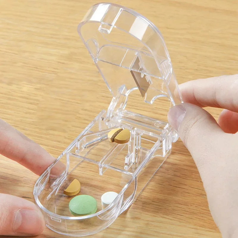 1pcs Portable Pill Cutter Splitter Divide Medicine Storage Tablet Splitters Cut Slicer Home Pill Cases Dispenser Pill Box