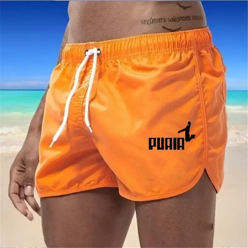 Men's Printed beach shorts, monochrome swimsuit, Quick Dry, Holiday, Casual, Hawaii, Summer, 2024