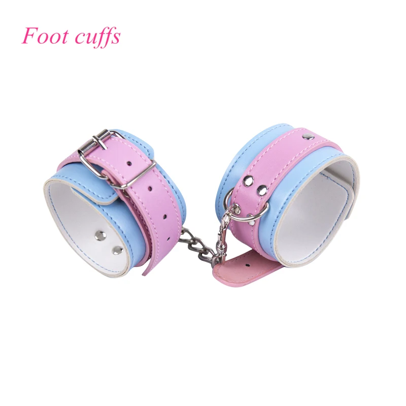 Adjustable PU Leather Handcuffs Ankle Cuff Collar Bdsm Toys Bondage Set Sex Toys Restraints Exotic Accessories Adult Toys