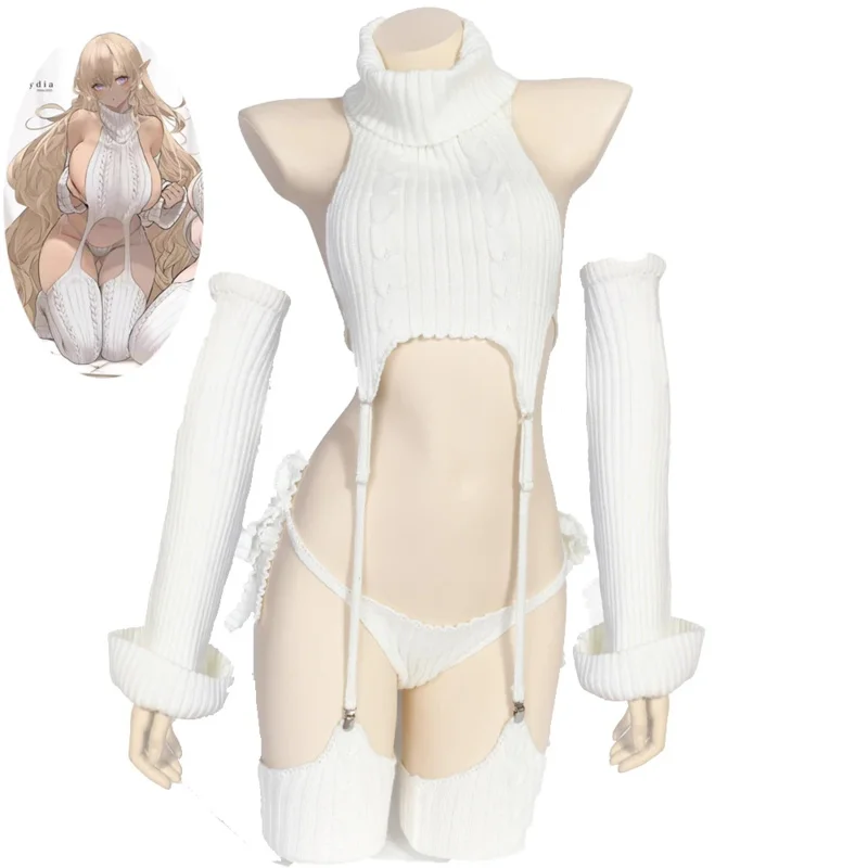 

2025 New Anime BOCCHI THE ROCK Gotoh Hitori Cosplay Costume Women Sexy White Sweater Bodysuit Suit Bunny Girl Uniform Halloween