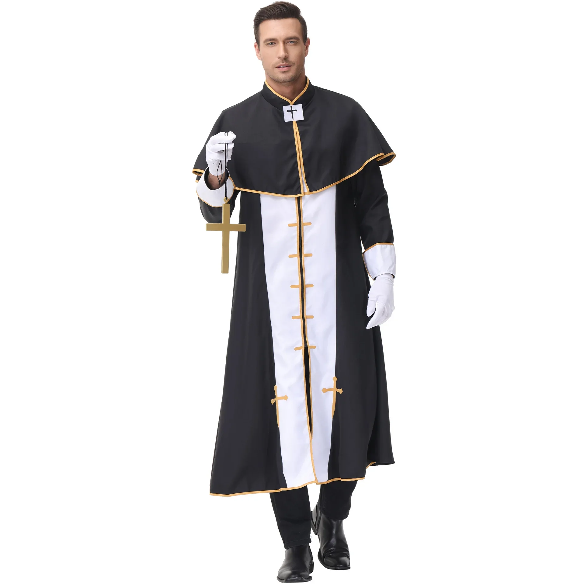 남성용 크리스마스 코스튬 코스프레, 중세 목회 자매 선교사 교회 코스튬 판타지 코스튬