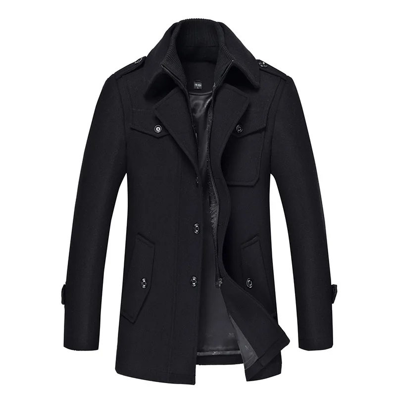 Autumn and winter new woolen coat male slim size trench coat male thick woolen coat male woolen coat