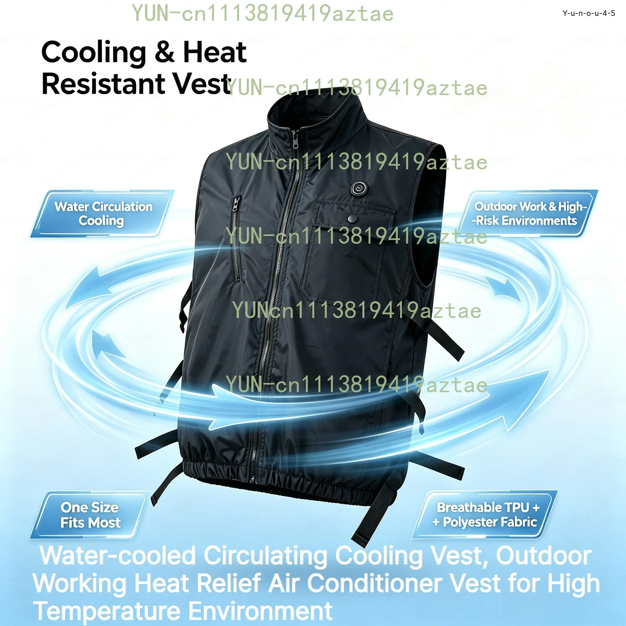 Water-cooled Circulating Cooling Vest, Outdoor Working Heat Relief Air Conditioner Vest for High Temperature Environment