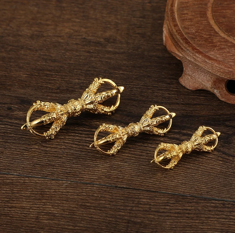 Brass five strand diamond pestle Nepalese tantric artifact pendant pendant small size