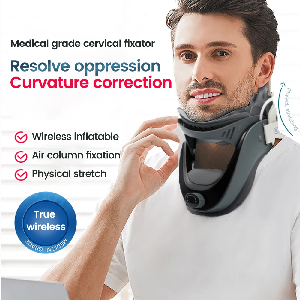 

Neck Cervical Traction Neck Stretcher Cervical Vertebra Tractor Cervical Spine Brace Airbag Adjustable Neck Massager Support