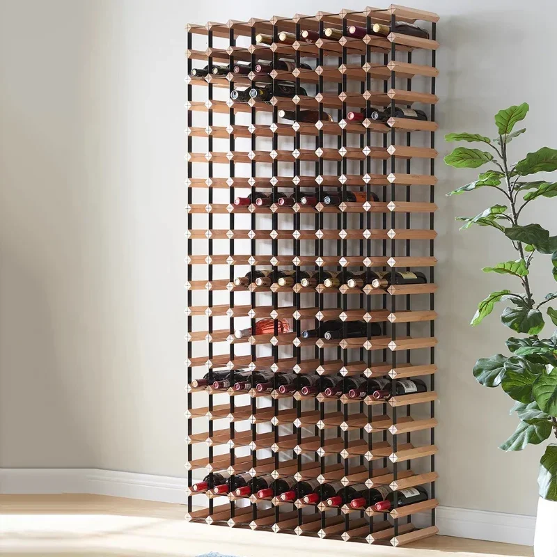 Modern Red Wine Rack Cabinet Storage Household Wine Solid Wood Display Rack Bottle Placement Showcase Armoire Bar Furniture