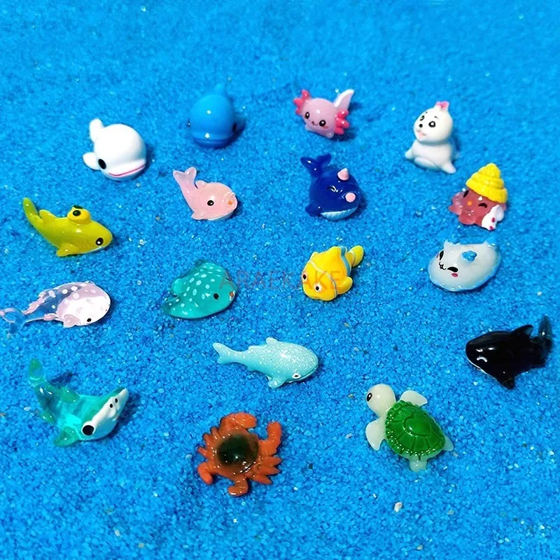 Fish tank aquarium landscape decoration, dolphins, turtles, crabs, small fish micro landscape, mini fish animals, DIY small orna