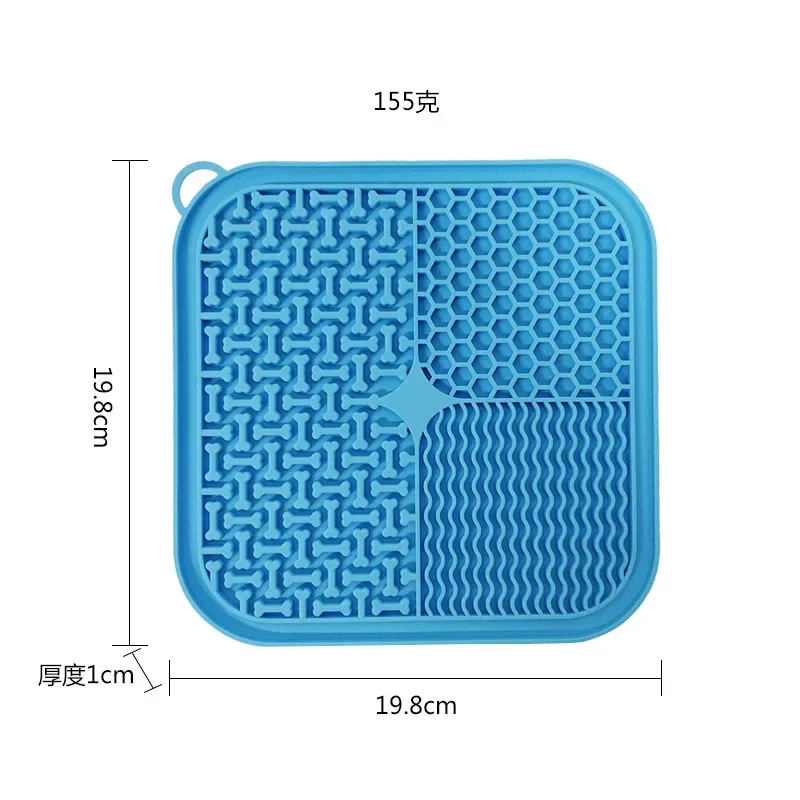 Nieuwe Siliconen Likmatten Voor Honden Slow Feeder Hondenbak Met Zuighondenlikpad Langzaam Voederen Voor Huisdieren Plus Maat 20*20Cm