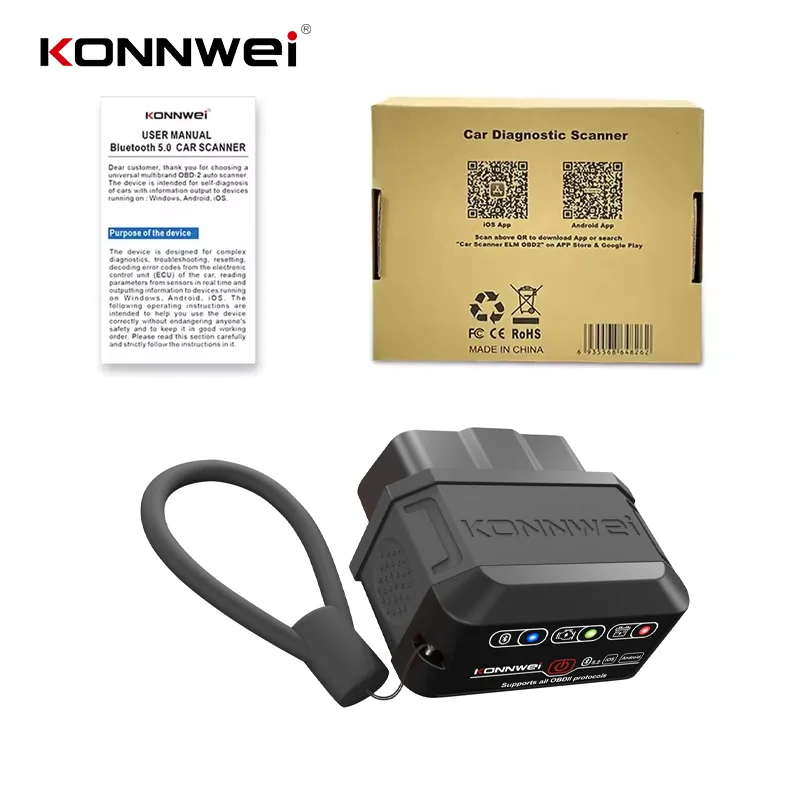 2026 KONNWEI KW906 OBD2 Auto Motor System Diagnose Werkzeug Scanner Bluetooth 5,0 für Android/IOS ELM 327 Code Reader Pic18F25K80
