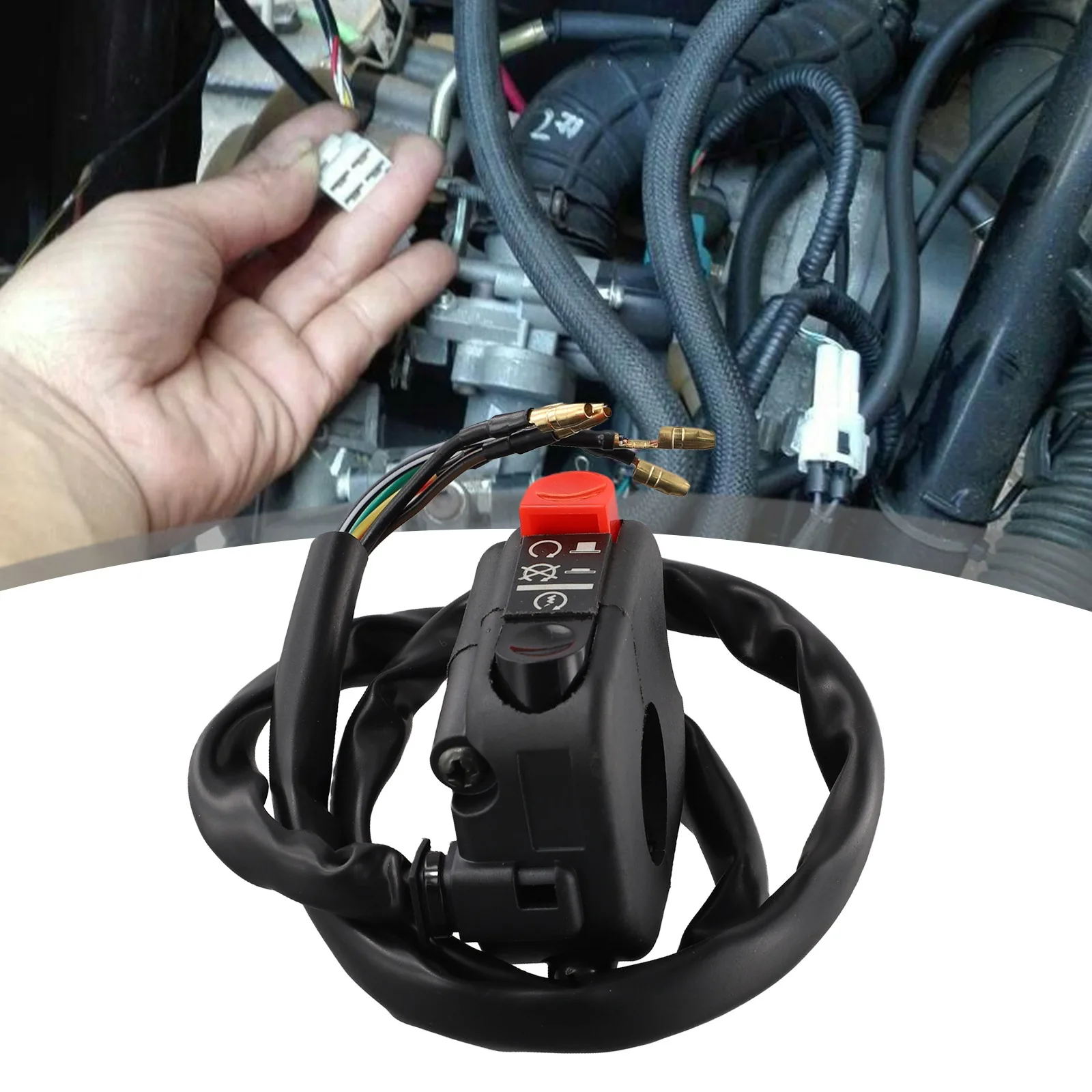 Direct Installation Motorcycle Handlebar Switch On Off Button ABS Material Easy To Use Multi-function Combination Switch