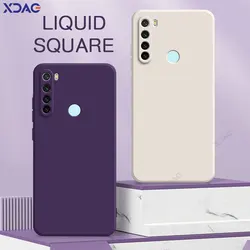 Square Liquid Silicone Phone Case for Xiaomi Redmi Note 8 360 Protective Soft Shockproof Back Cover RedmiNote8 Note8 Cute Shell