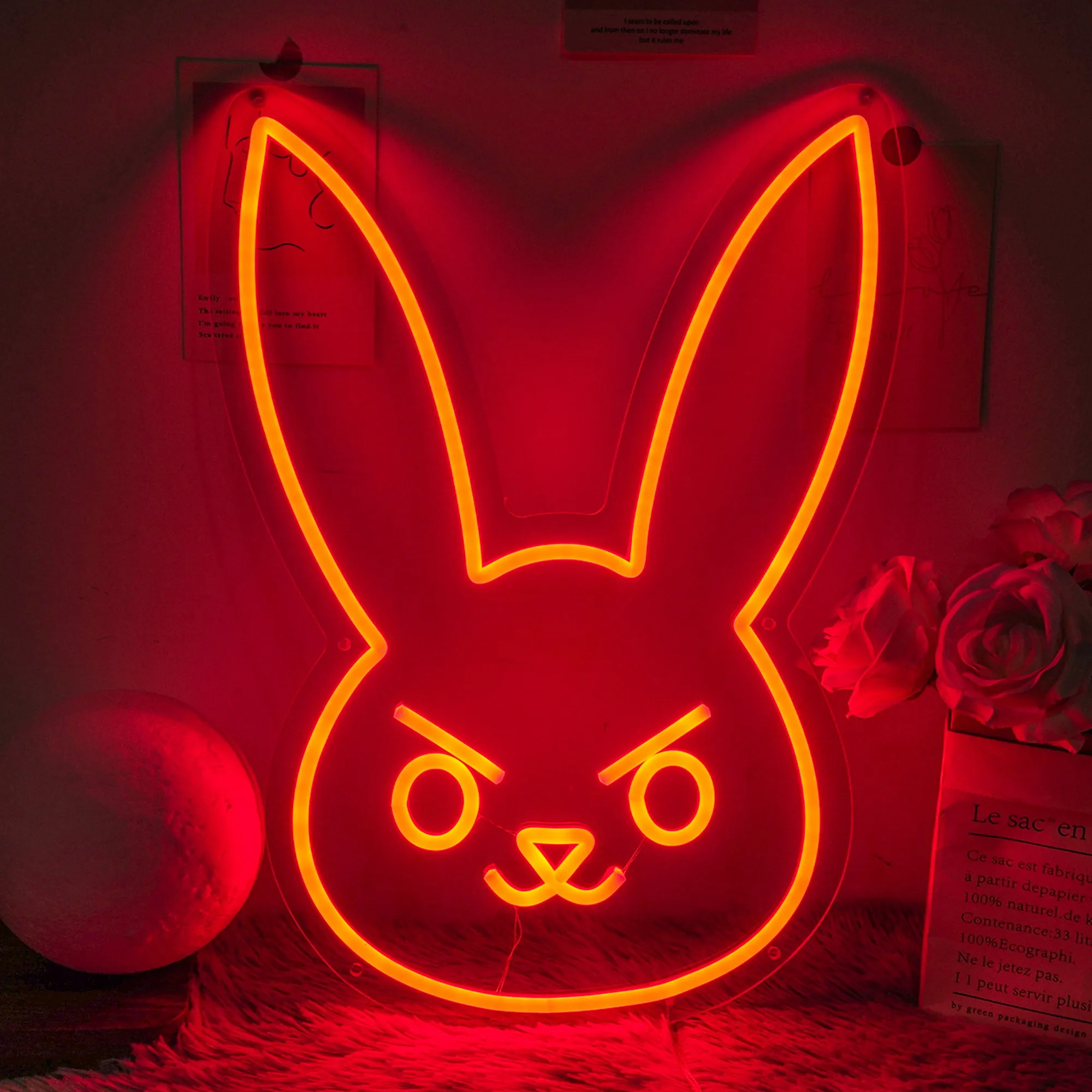 Letreros de neón LED de conejo para dormitorio, lámpara de neón personalizada, decoración de habitación de niños, decoración del hogar, regalo de cumpleaños