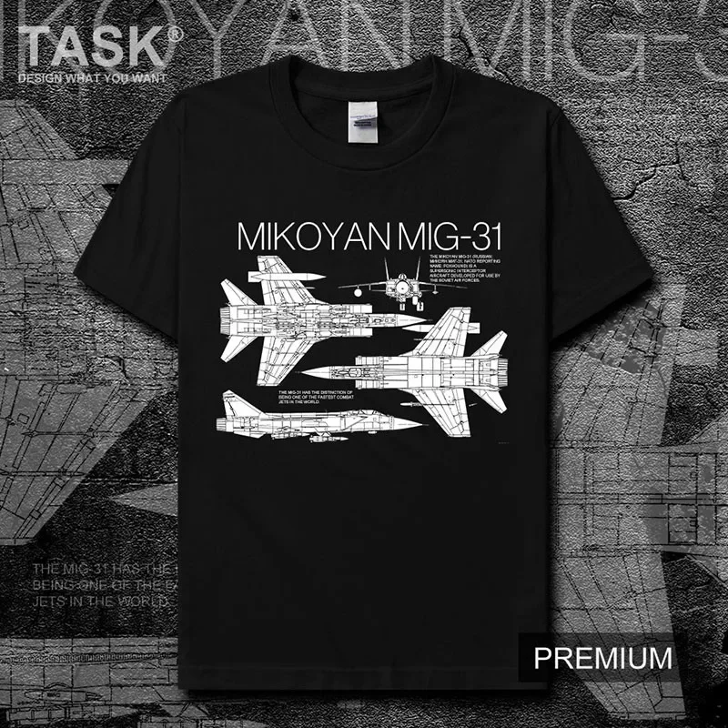 Russian Mikoyan MiG-31 Foxhound Interceptor Aircraft T-Shirt 100% Cotton O-Neck Short Sleeve Casual Mens T-shirt Size S-3XL