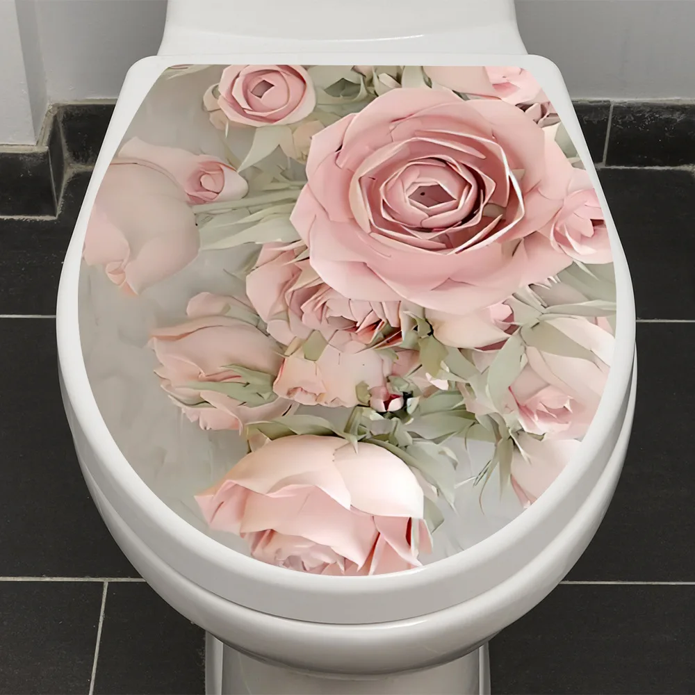 M536 warme Persönlichkeit rosa Rose Toiletten aufkleber Badezimmer Toiletten abdeckung Aufkleber Wanda uf kleber wc für Haupt dekoration – Detail 3