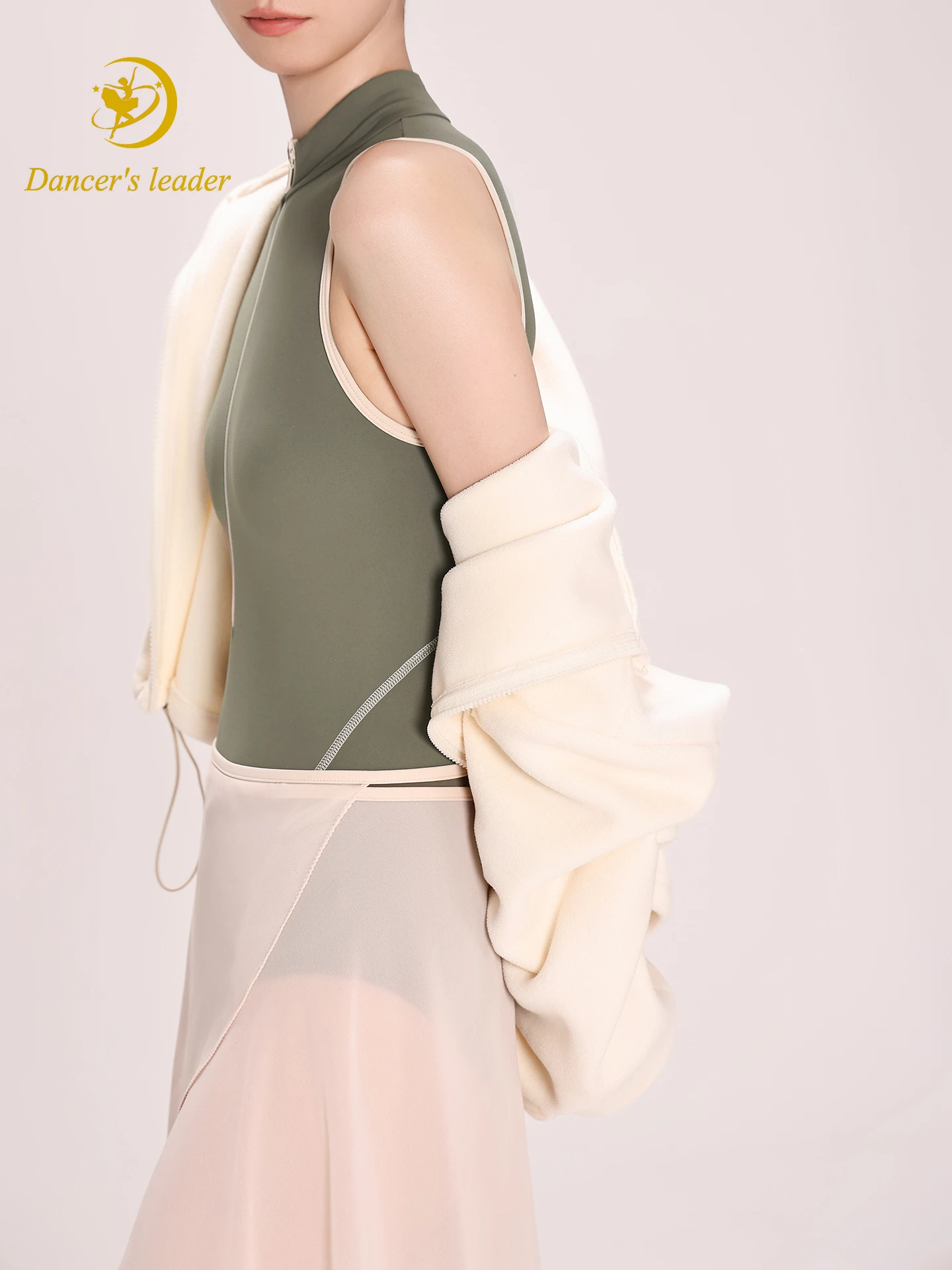 Ballet turnpakje voor dames oefenjurk gymnastiek prestatiejurk volwassen luchtyoga jurk warme jas met fluwelen top