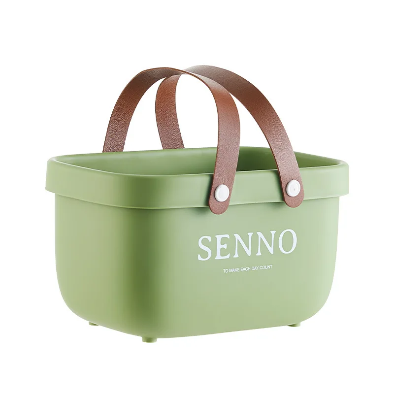 Bath Drain Basket Portable Storage Basket Bath Basket Rattan Plastic Bathroom Storage Box Snack Cosmetic Wash Storage Box image 5