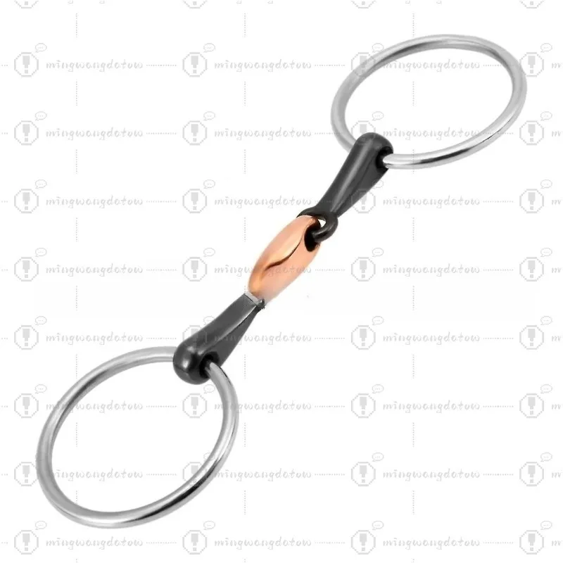Black Nickel & Red Copper Core O-Ring Horse Bit, Blackened Stainless Steel 3-Joint Mouthpiece, Professional Equestrian Bit